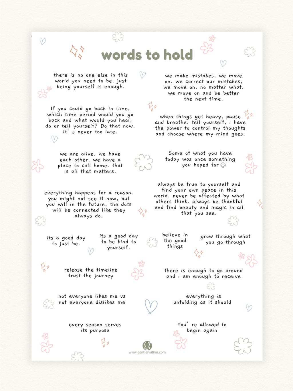 Words to Hold Sticker Sheet - Notes Edition