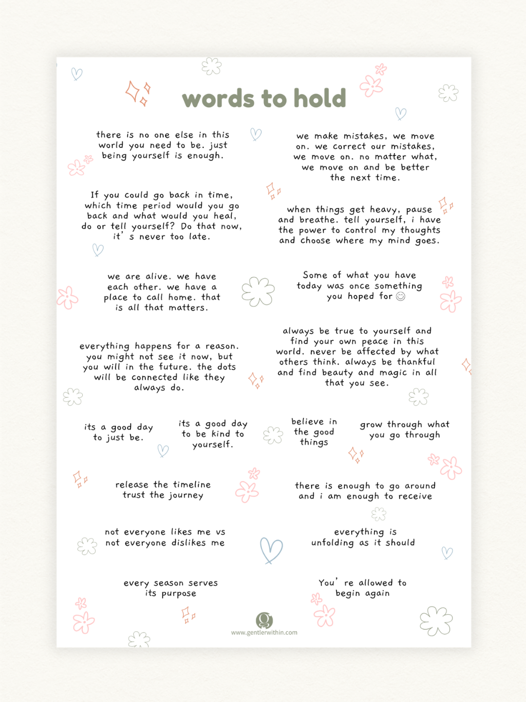 Words to Hold Sticker Sheet - Notes Edition